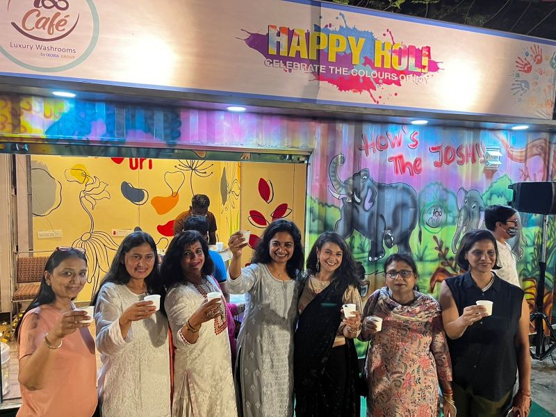 Holi celebration at LooCafe with community members