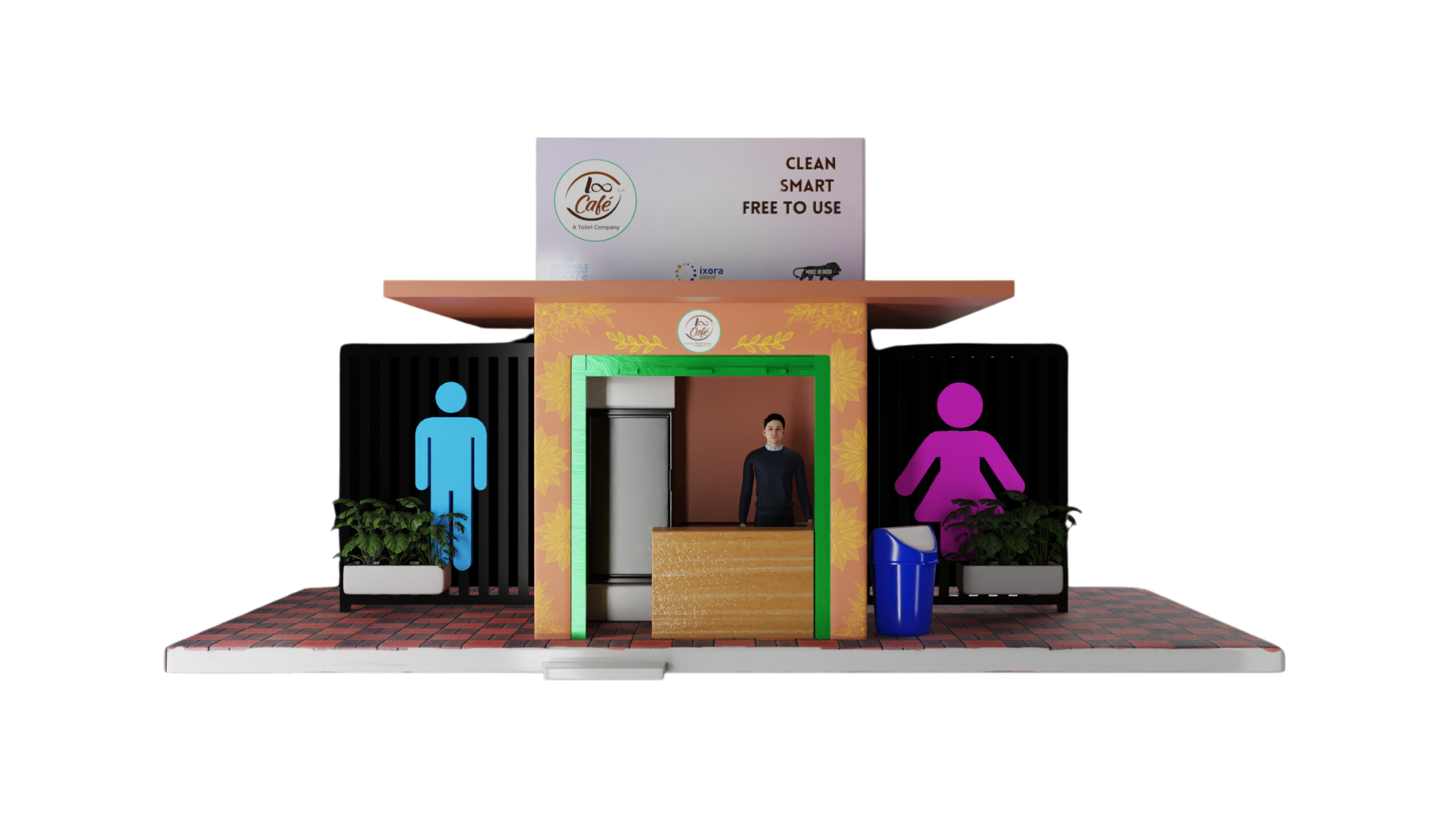 LooCafe modern public toilet facility interior